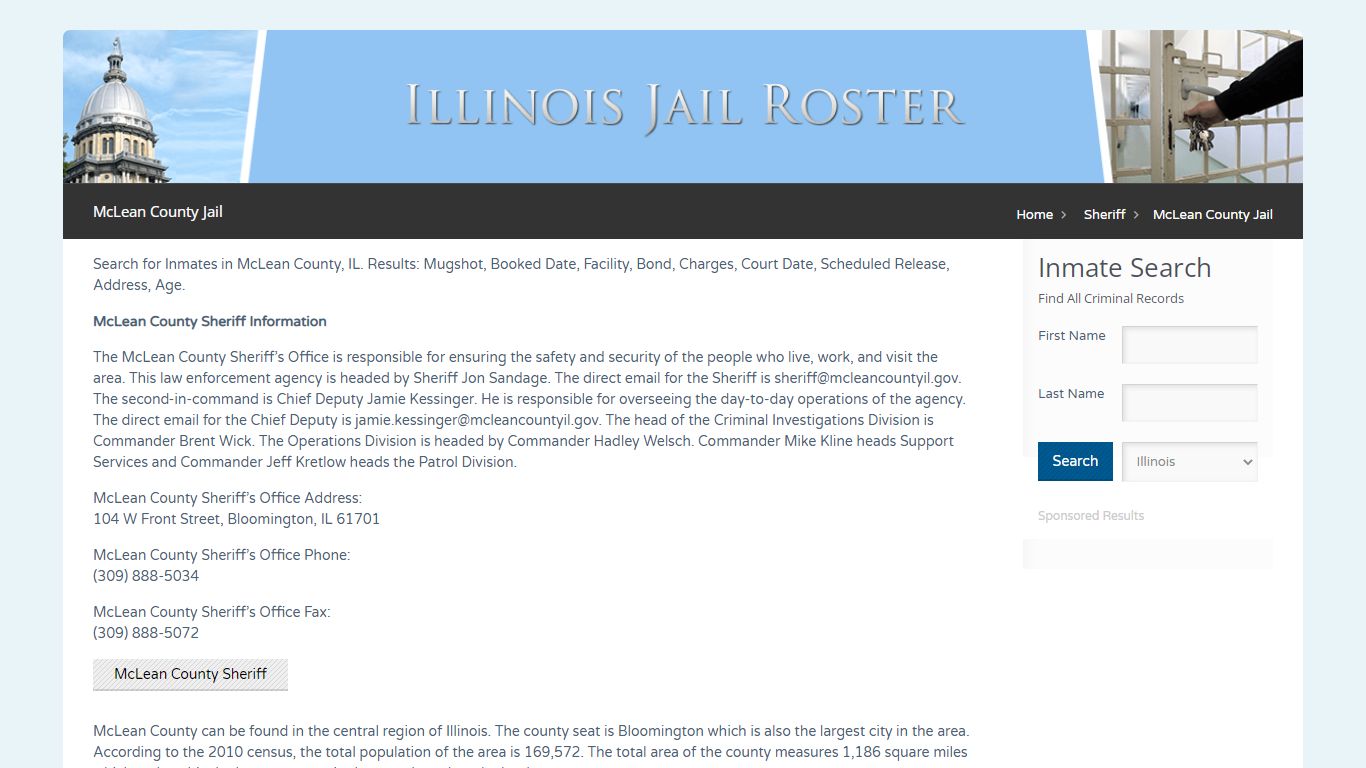 McLean County Jail | Jail Roster Search