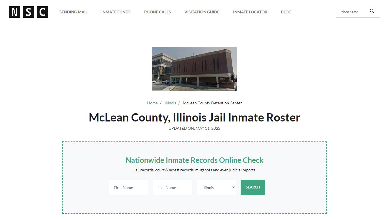 McLean County, Illinois Jail Inmate List