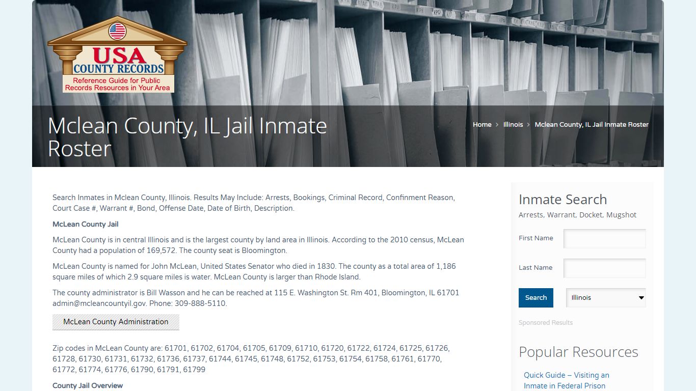 Mclean County, IL Jail Inmate Roster | Name Search